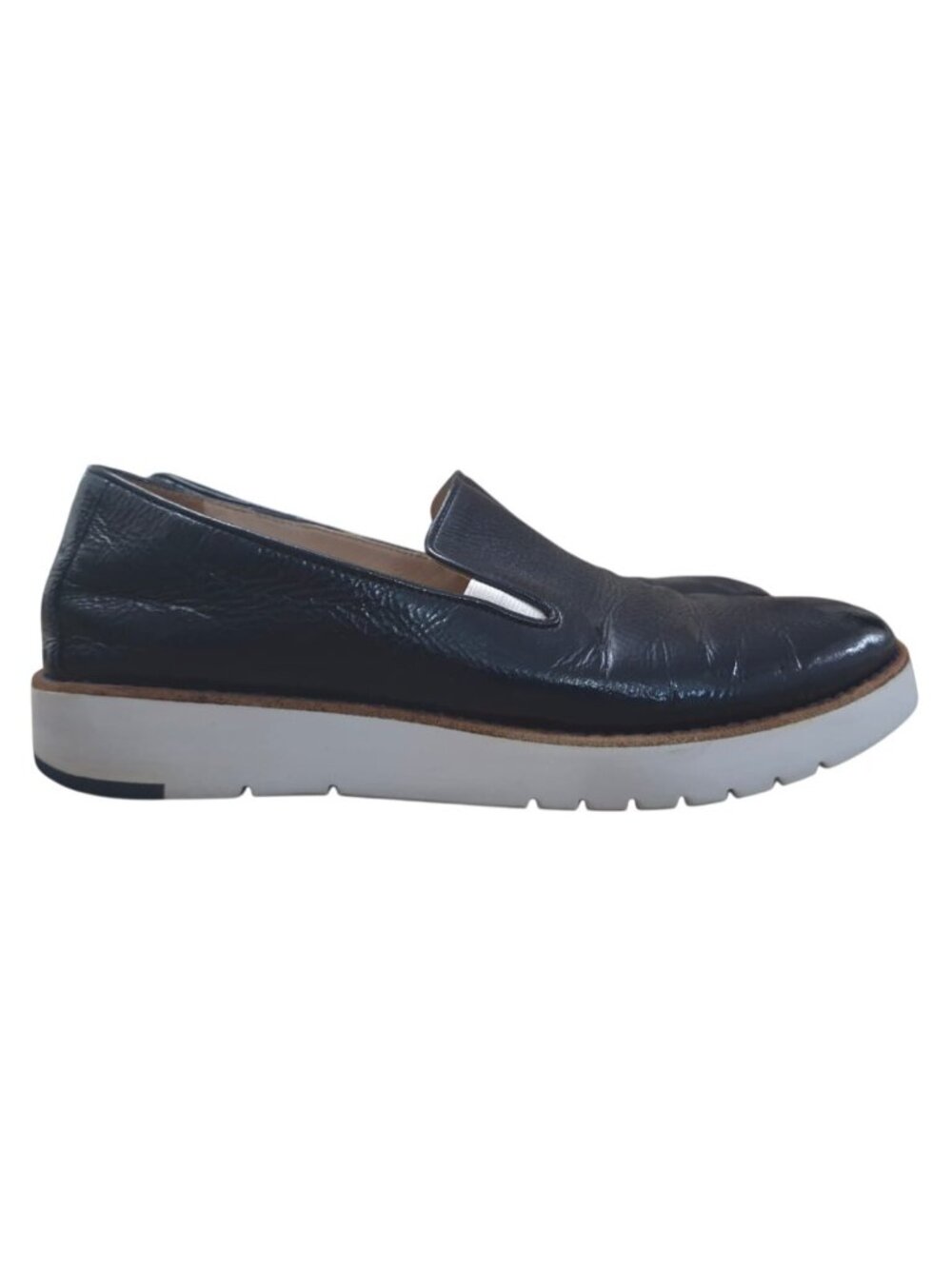 Johnston & Murphy Black Leather Slip-On Loafers Womens 7.5M Comfort Casual.
